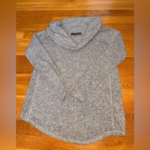 Abercrombie & Fitch Y2K cowl neck sweater top gray marled soft knit S